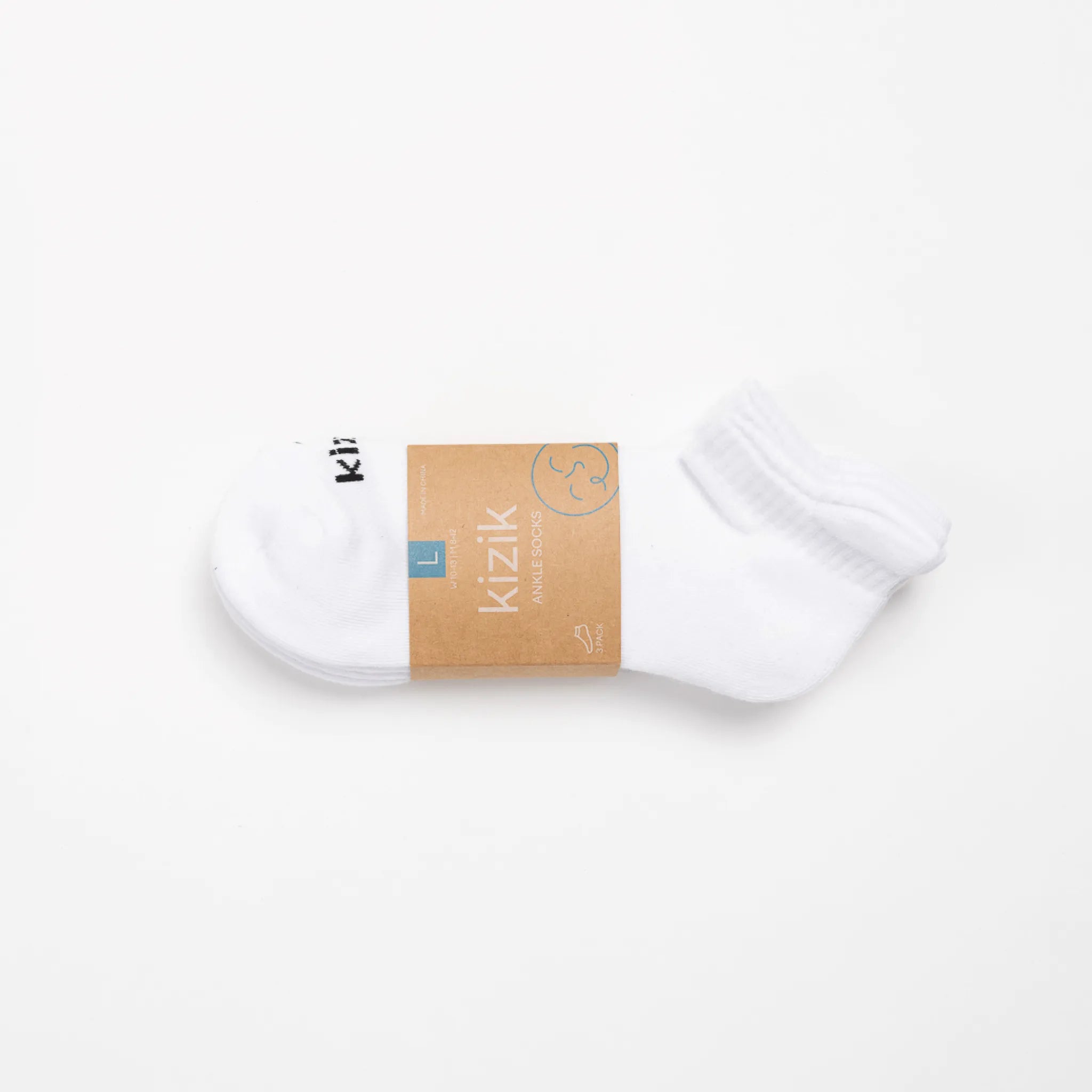 Kizik Ankle Socks - White (3-Pack)